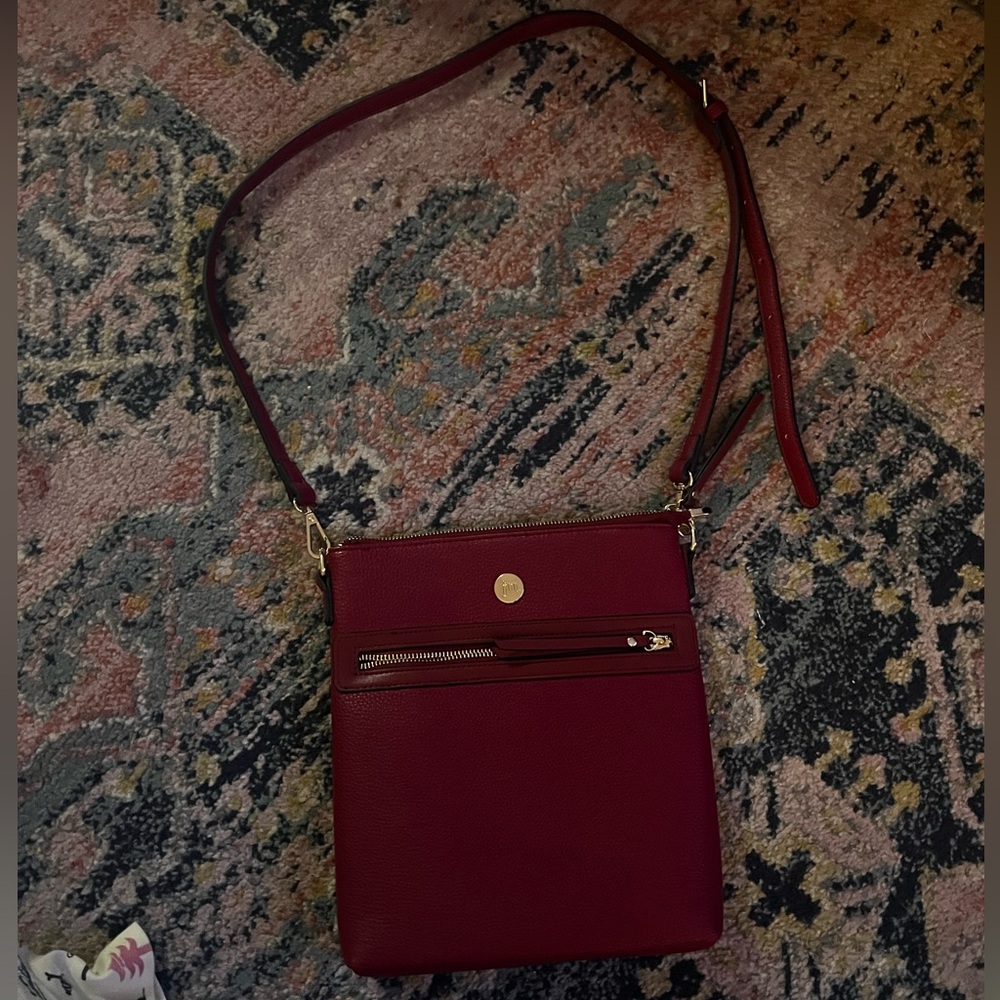 Jessica Moore JM Venture Small Crossbody Handbag in Red Faux Leather HALI